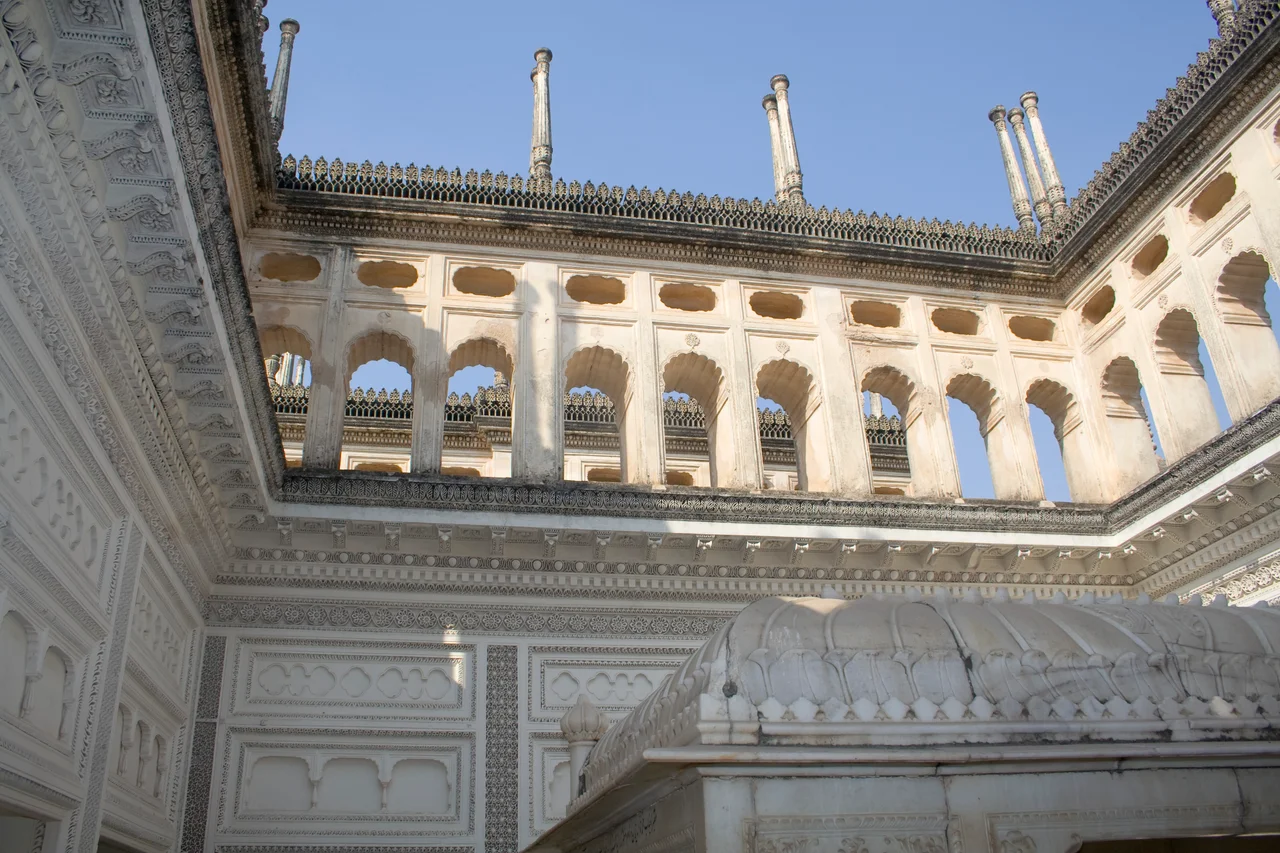 Stucco work and open Ceiling of the Paigah tombs in Hyderabad, Andhra Pradesh, India