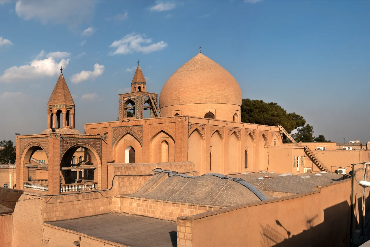 Panoramic image of Vank Cathedral, Armenian Quarter, Esfahan, Iran.