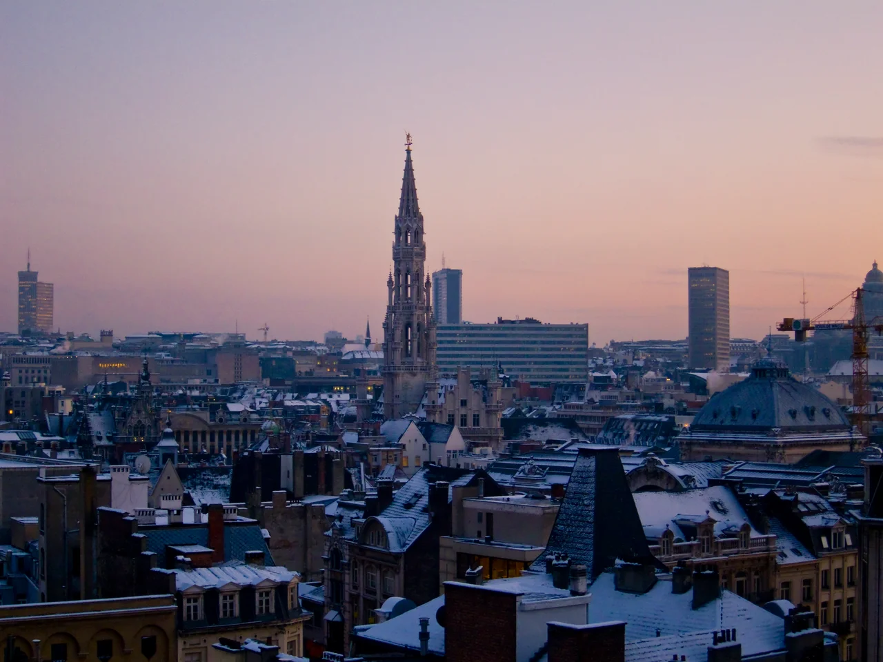 Grand Place at sunset, Brussels.