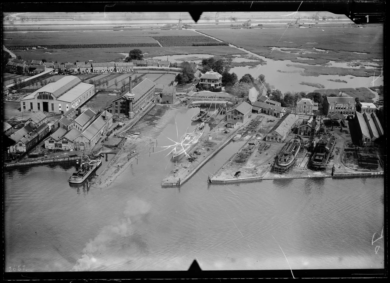 Aerial photograph of Kinderdijk, The Netherlands