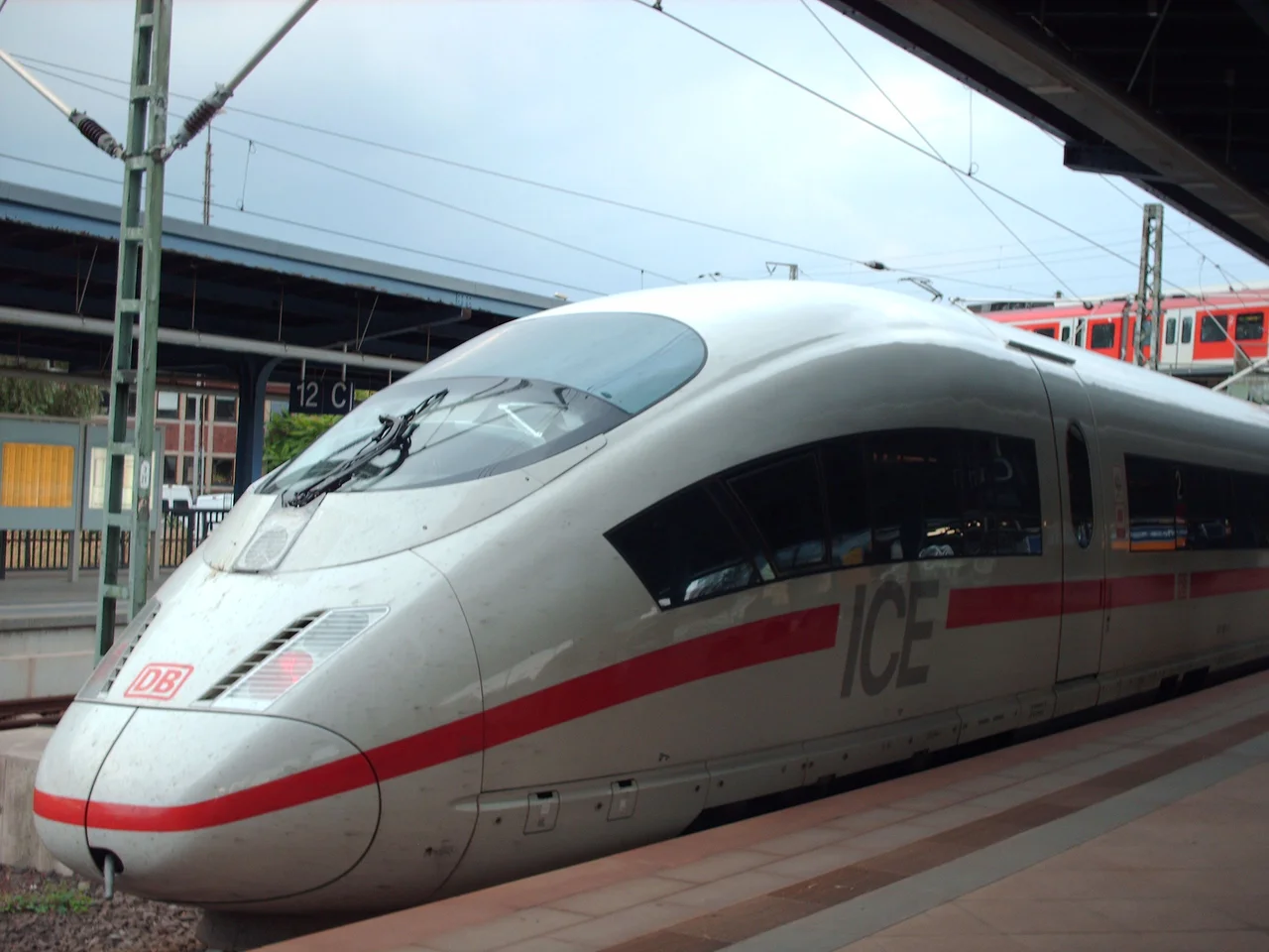 ICE and S-Bahn at Messe/Deutz Station, Cologne, Germany
