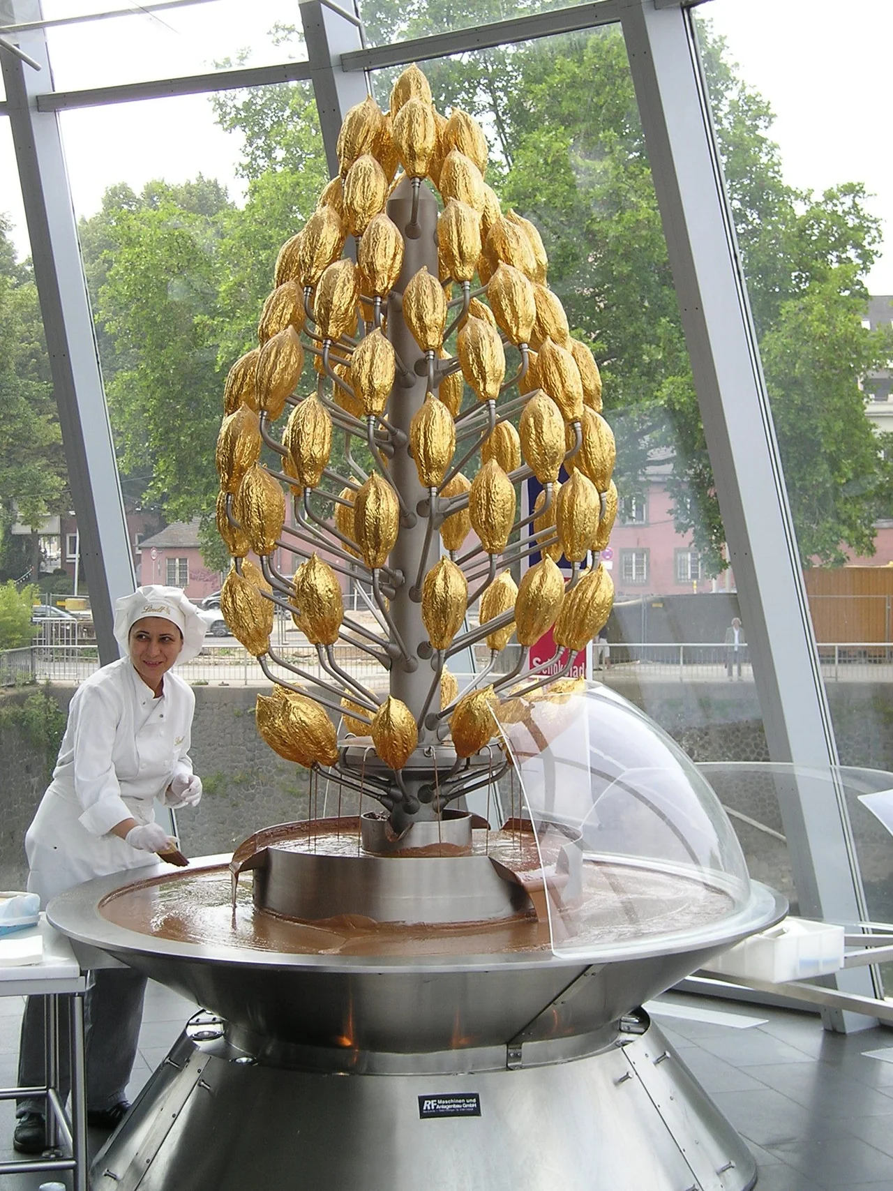 Chocolate fountain at the Imhoff-Schokoladenmuseum in Cologne.