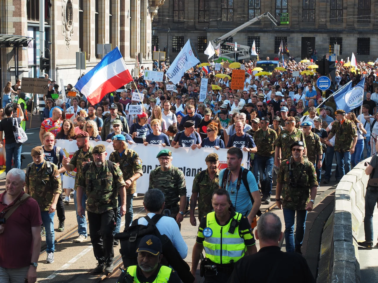 Photographes of the COVID / Wuhan /Corona demonstration "Samen voor Nederland" in Amsterdam 05 September 2021.