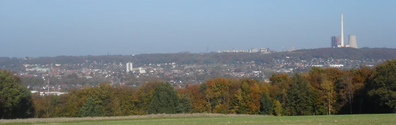 City-panorama of the city of Ibbenbüren, taken from the Dörenther Berg