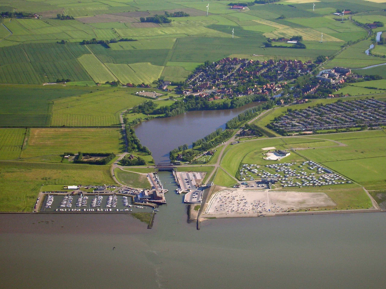Dornumersiel (Dornum, Germany). Photo was taken shortly after taking off from Langeoog airport.