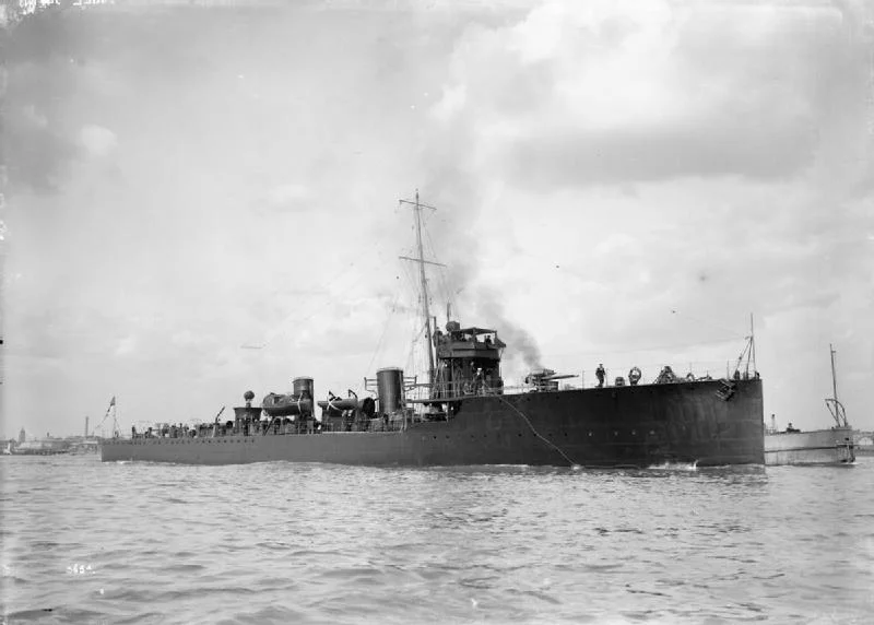 Photograph of British destroyer HMS Ariel.