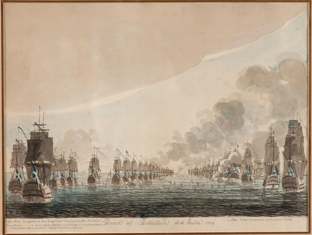 Sjöstrid: Slaget vid Ölands södra udde den 26 juli 1789 mellan ryska och svenska flottan.