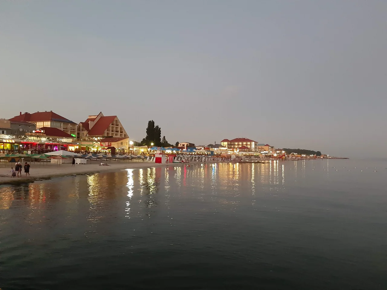 Coastline of Zaliznyi Port, resort in Ukraine.