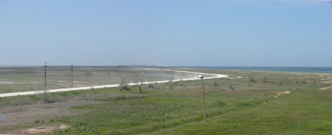 Southern part of Arabat Spit. Crimea, Ukraine