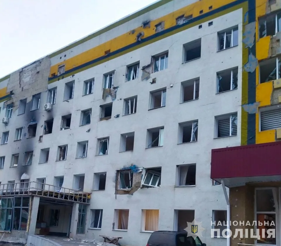 Trostianets City Hospital (Sumy region of Ukraine) after Russian strikes. Majority of the damages are caused by several episodes of tank shelling in March 2022 (beginning from 18 March) and machine gun fire in the same month (1, 2, 3, 4,  5). Later the hospital (already partially restored) was damaged by shock wave from strikes on the city in the night on 14 March 2024 (5, 6, 7).
