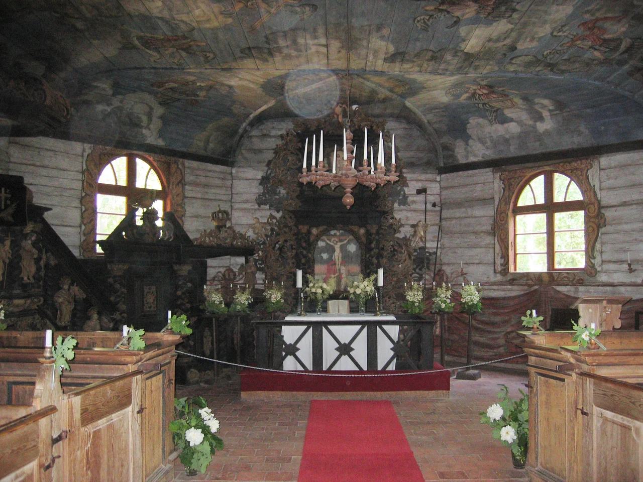 Latvia folk museum, the church interior