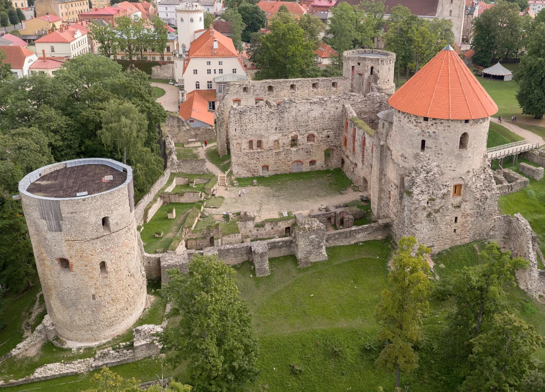 Aerial View of Cēsis Castle