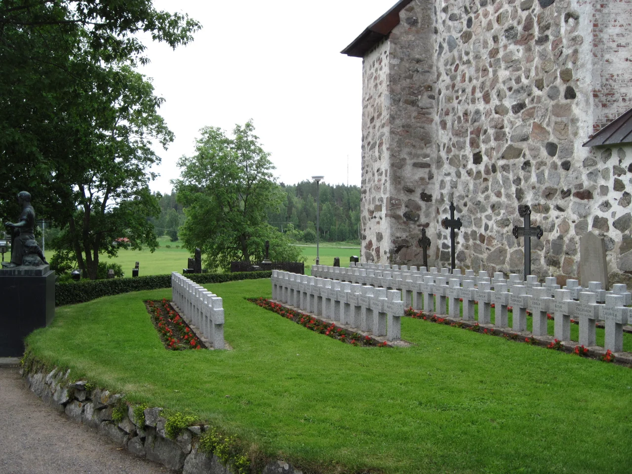 Military cemetary at church in Sauvo, Finland
