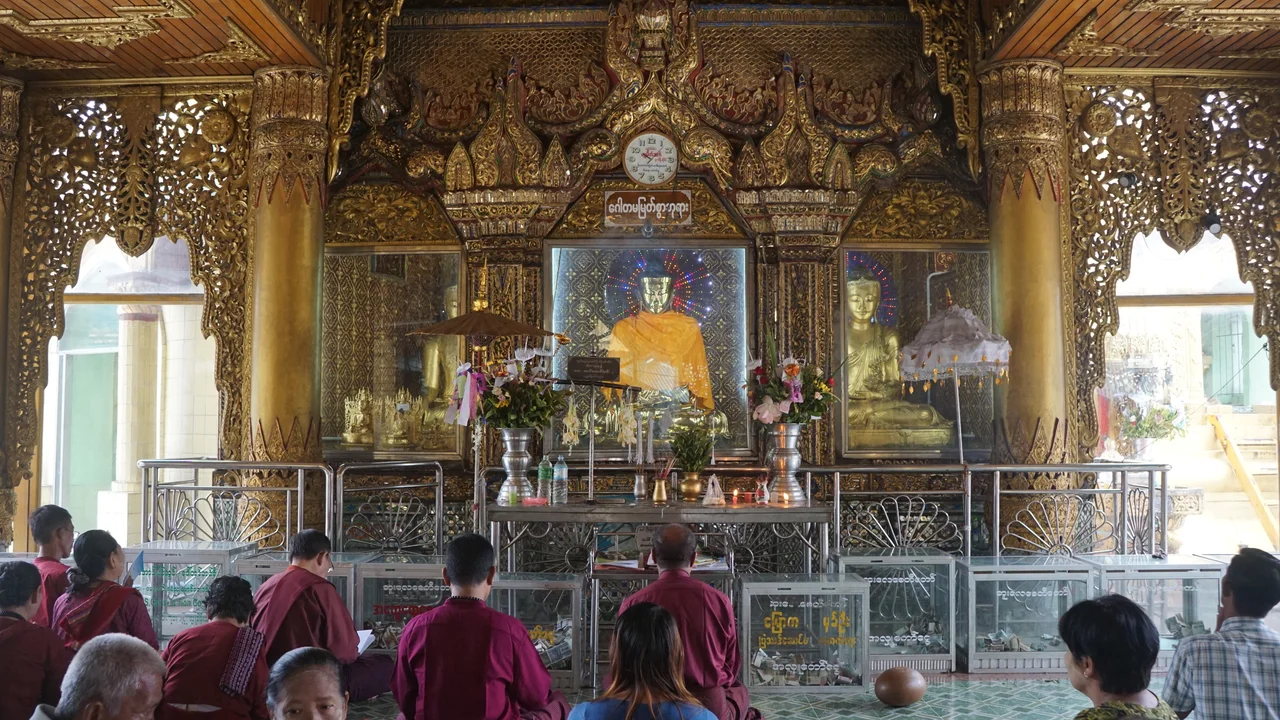 Inside the Sule pagoda