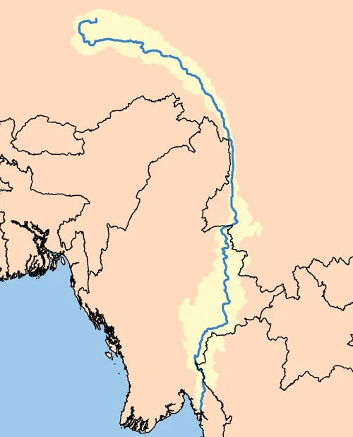 This is a map of the Salween River Watershed.
I, Karl Musser, created it based on USGS data.