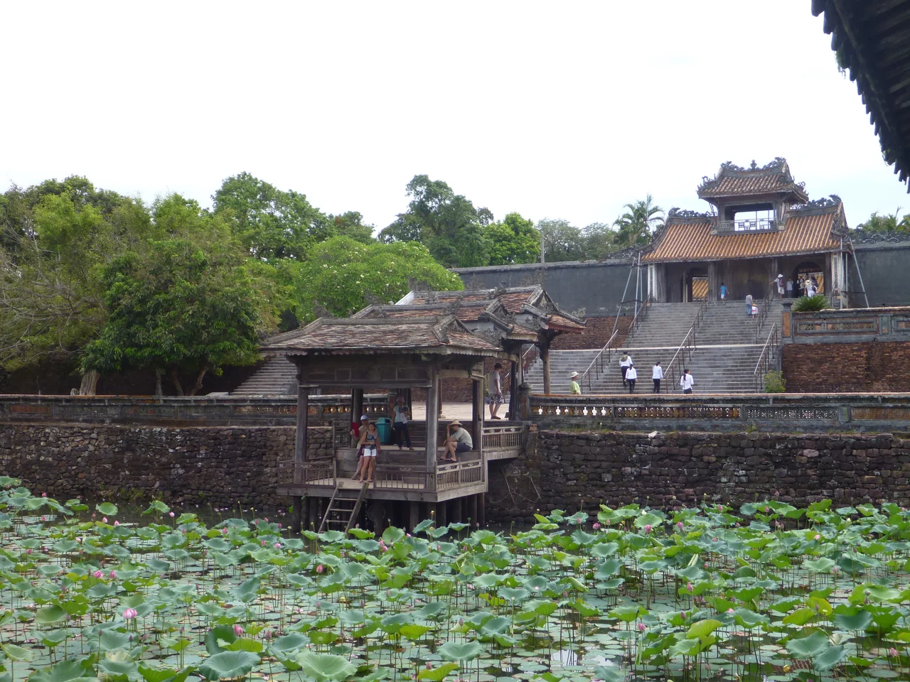 Tomb of Emperor Tu Duc: lake and gate in the background