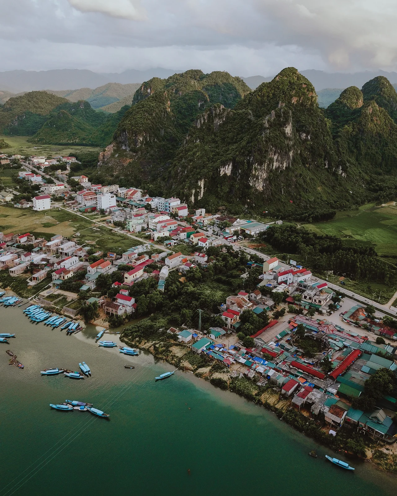 Phong Nha village before sunset