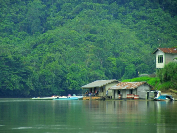 A gas station at Kayan river, Kayan Mentarang National Park