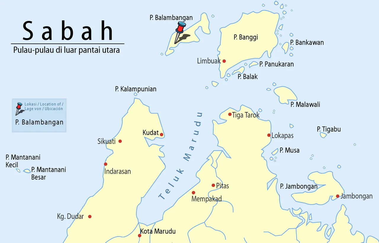 Sabah: Scheme of Islands off the northern coast / Pulau Balamba