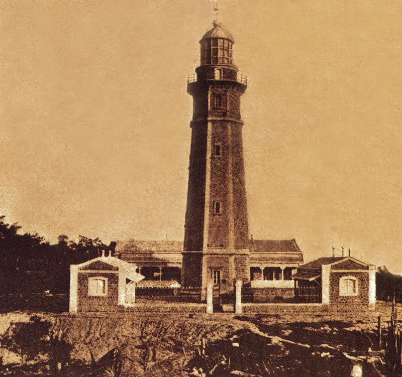The Cape Melville Lighthouse in Balabac Island, Palawan in the Philippines, shortly after its completion in 1892.