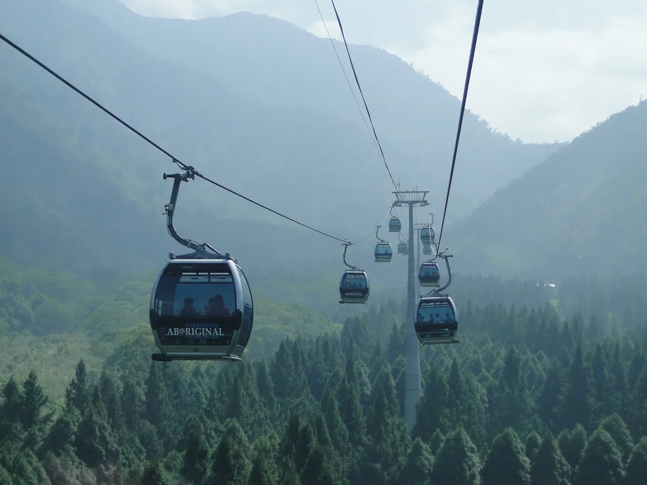 Aerial tramway in Formosan Aboriginal Culture Village, Taiwan