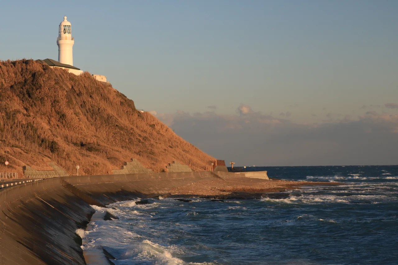 Omaezaki Lighthouse and Cape Omaezaki in Omaezaki, Shizuoka Prefecture, Japan.