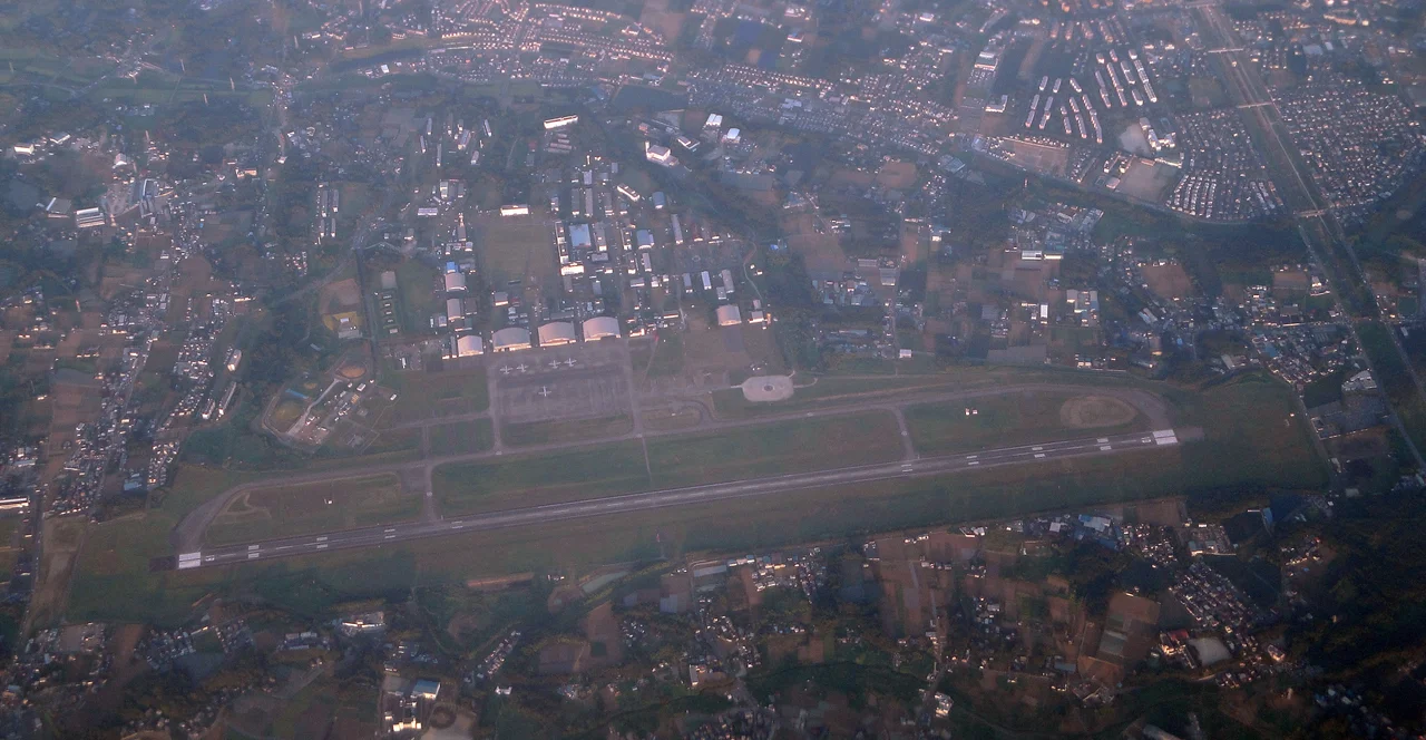 JMSDF Shimofusa Air Base in Chiba, Japan, seen from the air